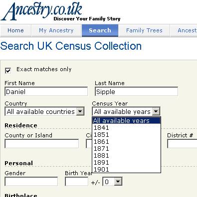 Ancestry census search